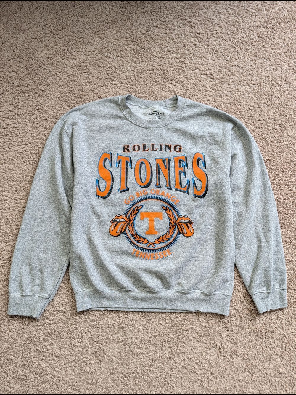 Rolling Stones Womens Gray Tennessee Volunteers College Seal Sweatshirt Small - Picture 7 of 15